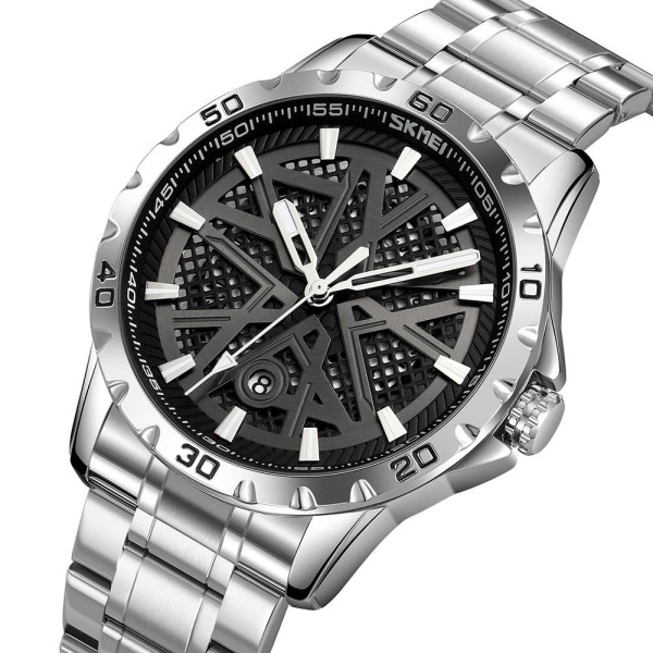 Мужские часы Skmei 9337SIBK Silver-Black фото 3