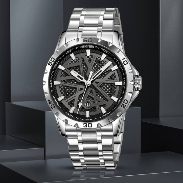 Чоловічий годинник Skmei 9337SIBK Silver-Black фото 5