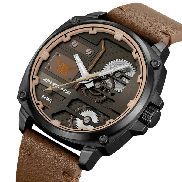 Чоловічий годинник Skmei 2289BKLBN Black-Light Brown фото 3