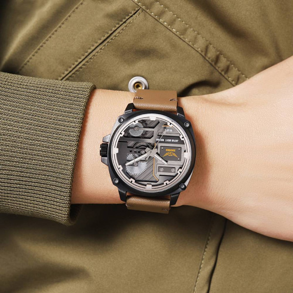 Чоловічий годинник Skmei 2289BKLBN Black-Light Brown фото 4