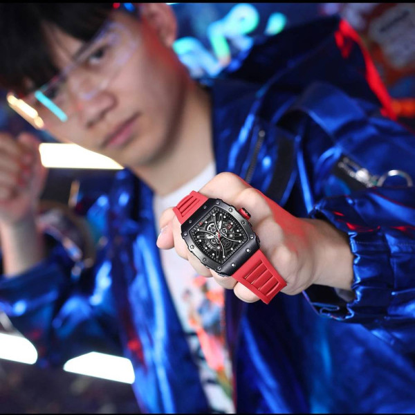 Мужские часы Curren 8438 Black-Red фото 4