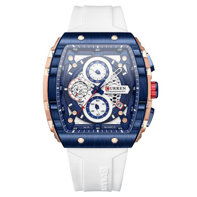Мужские часы Curren 8442 Blue-Gold-White
