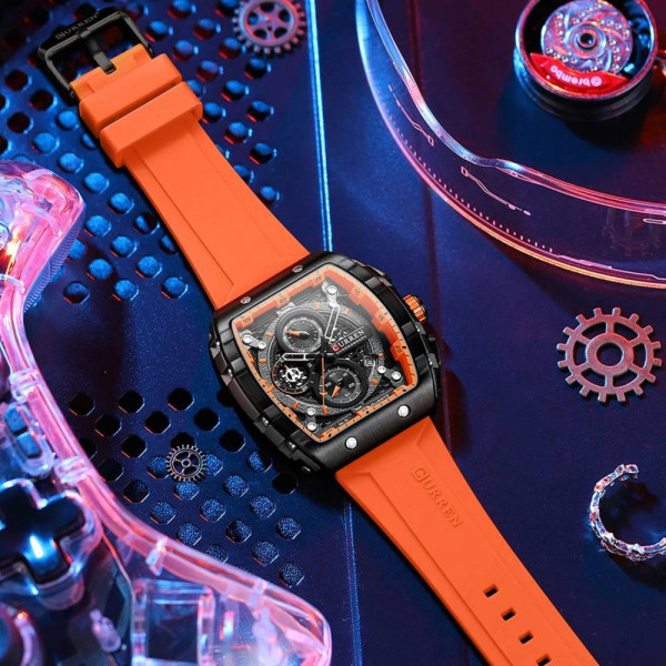 Мужские часы Curren 8442 Black-Orange фото 3