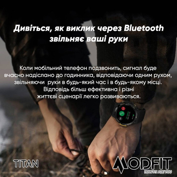 Розумний годинник Modfit Titan Black-Gold 35 мм. фото 9