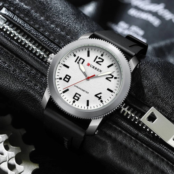 Чоловічий годинник Curren 8454 Silver-White фото 3