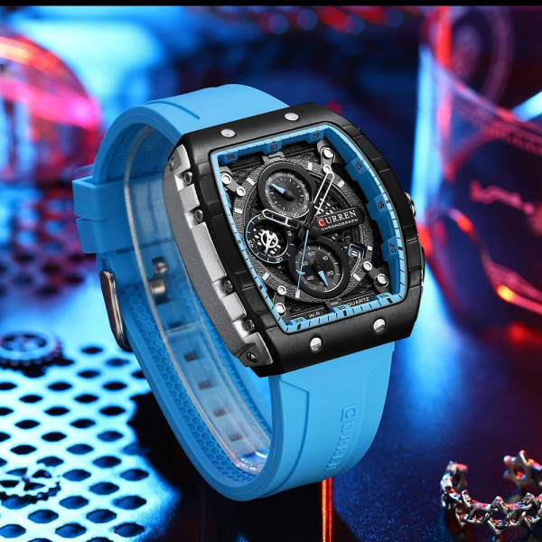 Чоловічий годинник Curren 8442 Light-Blue фото 5