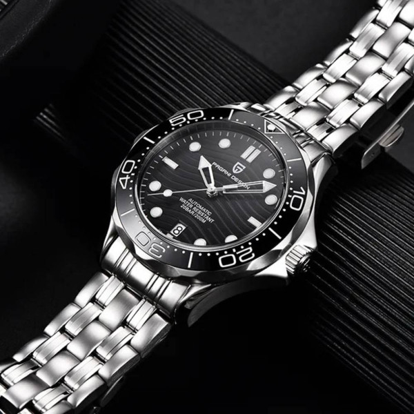 Мужские часы Pagani Design PD-1685 Silver-Black Steel фото 3