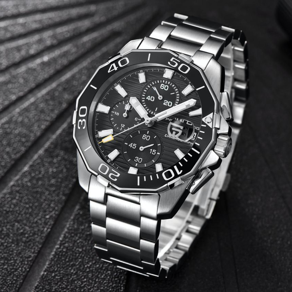 ⌚Купити Чоловічий годинник Pagani Design PD-1617 Silver-Black за