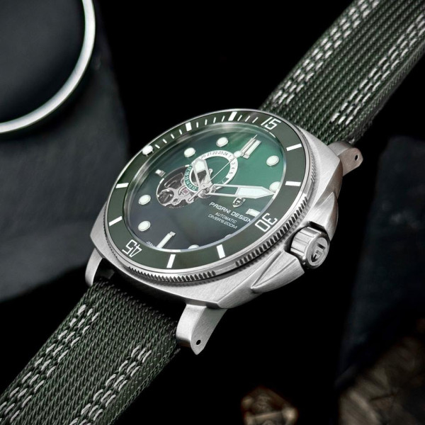 Мужские часы Pagani Design PD-1736 Silver-Green фото 6