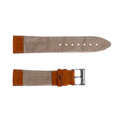 Ремешок кожанный 418 20x18 світло-коричневий крокодил