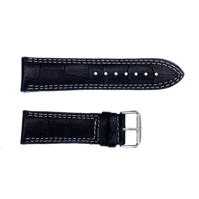 Ремешок кожанный 606 24x22 WS чорний крокодил