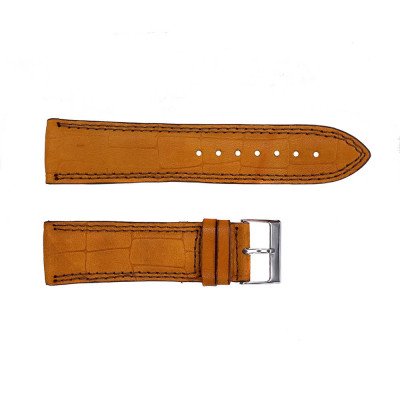 Ремешок кожанный 418 24x22 світло-коричневий крокодил