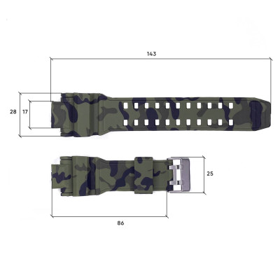 Ремінець для годинника Skmei 1617CMGN Camo Green