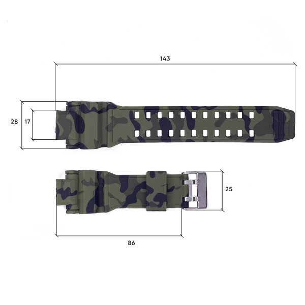 Ремінець для годинника Skmei 1617CMGN Camo Green фото 4