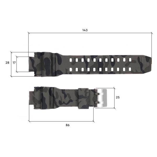 Ремешок для часов Skmei 1617CMGY Camo Gray фото 4