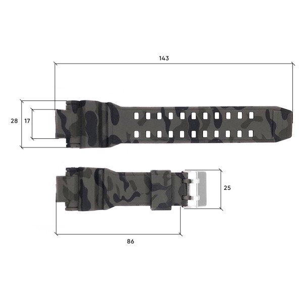 Ремінець для годинника Skmei 1617CMGY Camo Gray фото 4