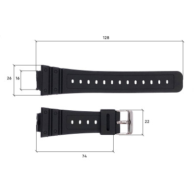 Ремінець для годинника Skmei 1628BKBK Black-Black