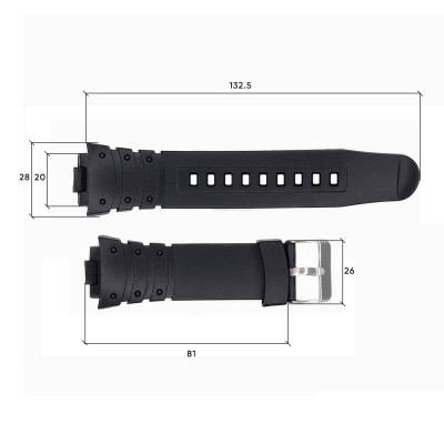 Ремінець для годинника Skmei 1068/1301/1231/1560/1820BK Black