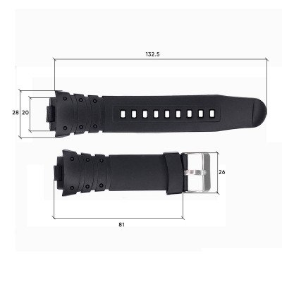 Ремінець для годинника Skmei 1068/1301/1231/1560/1820BK Black