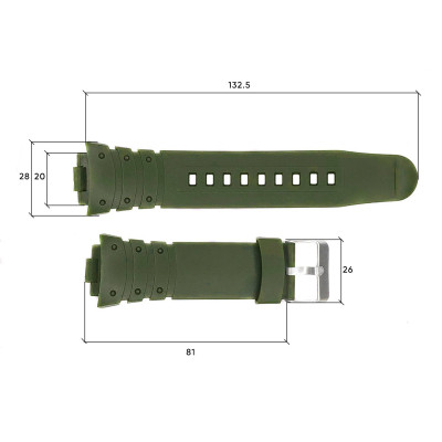 Ремінець для годинника Skmei 1068/1301/1231/1560/1820AG Army Green