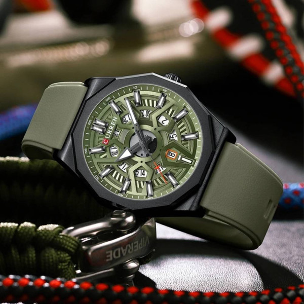 Мужские часы Curren 8437 Black-Green фото 3