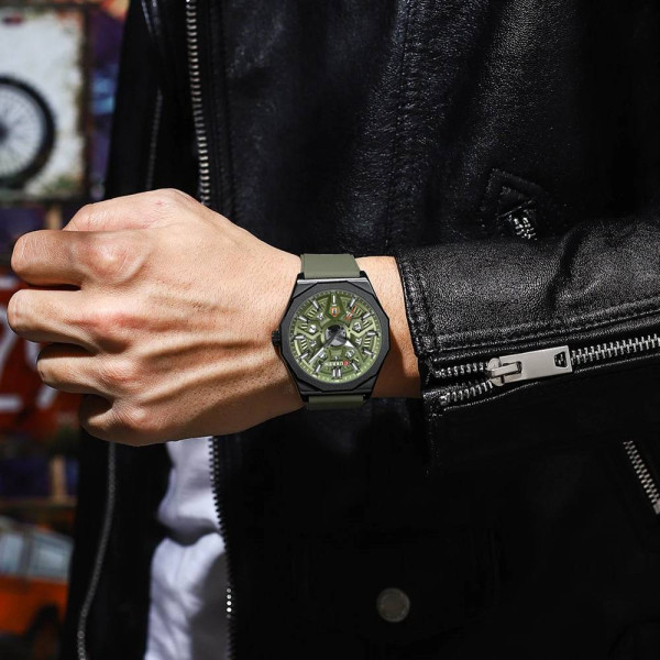 Чоловічий годинник Curren 8437 Black-Green фото 4