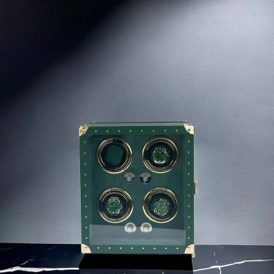 Коробка для чотирьох годинників з автопідзаводом зелена