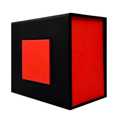 Подарункова картонна коробочка для годинника чорно-червона