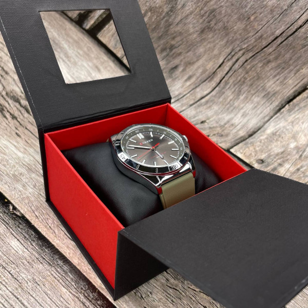 Аксессуары к часам Подарункова картонна коробочка для годинника чорно-червона фото 6