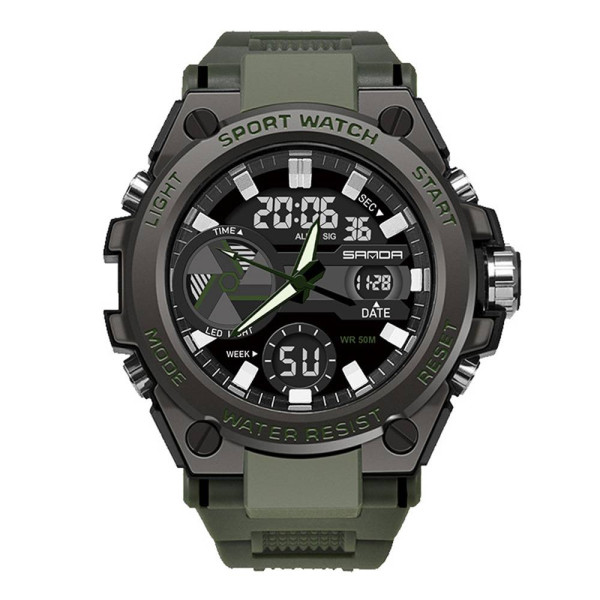 Мужские часы Sanda 3311 Army Green фото 1