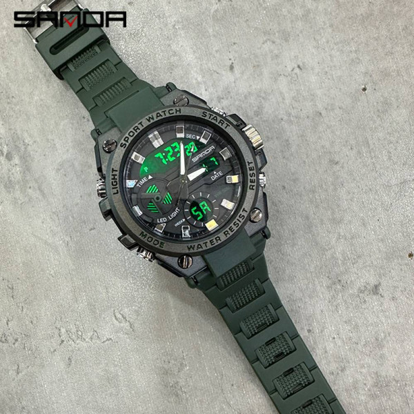 Мужские часы Sanda 3311 Army Green фото 3