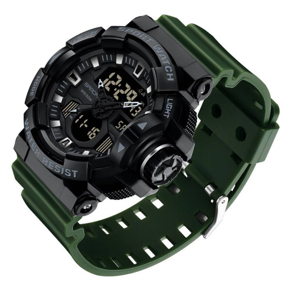 Мужские часы Sanda 3129 Black-Green фото 5