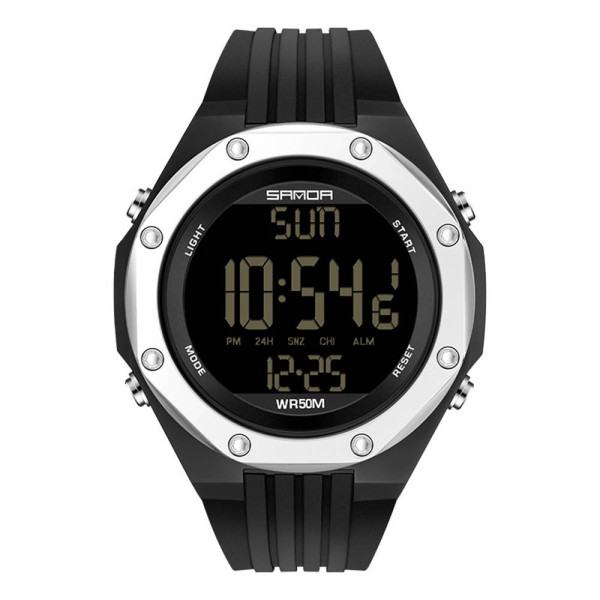 Чоловічий годинник Sanda 6093 Black-Silver фото 1