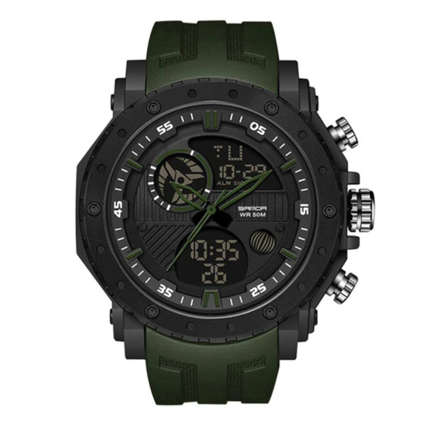 Чоловічий годинник Sanda 6012 Army Green фото 1