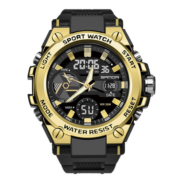 Мужские часы Sanda 3311 Black-Gold фото 1