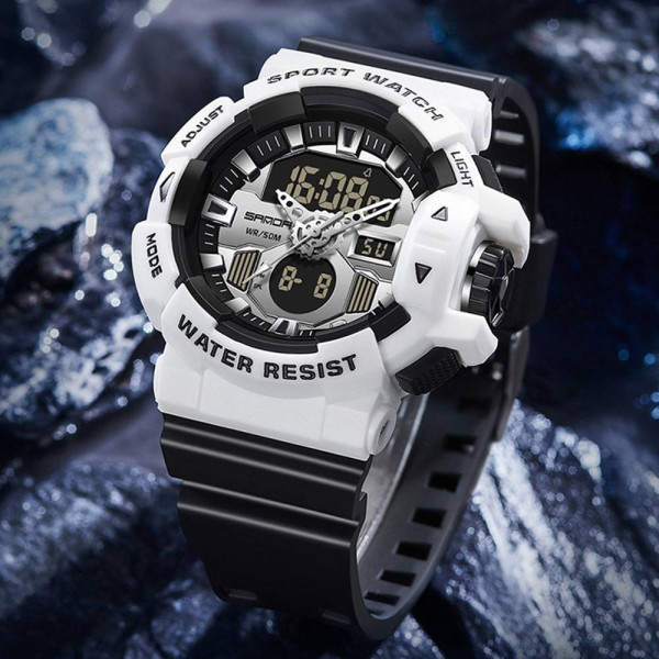 Мужские часы Sanda 3129 White-Black фото 3