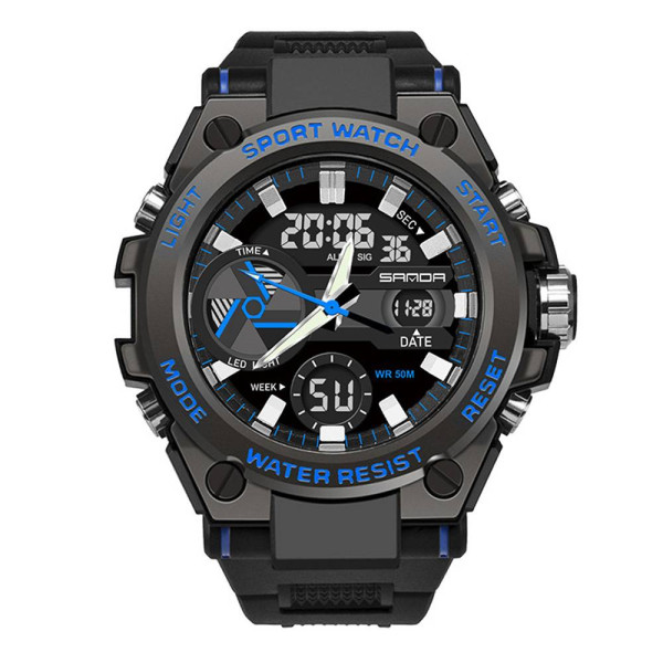 Мужские часы Sanda 3311 Black-Blue фото 1