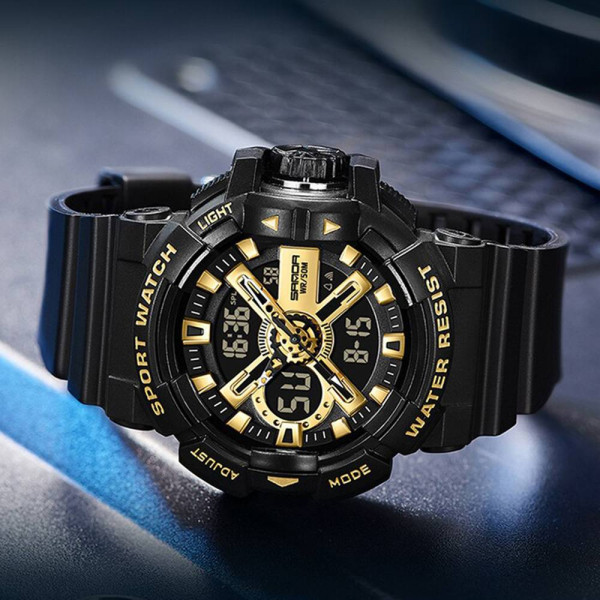 Чоловічий годинник Sanda 3129 Black-Gold фото 5