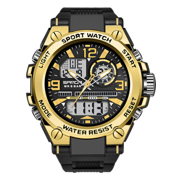 Чоловічий годинник Sanda 6024 Black-Gold фото 1