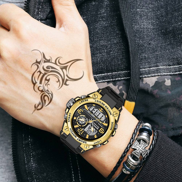 Чоловічий годинник Sanda 6024 Black-Gold фото 4