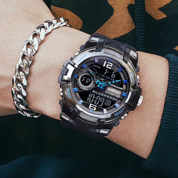 Мужские часы Sanda 6015 Black-Blue фото 4