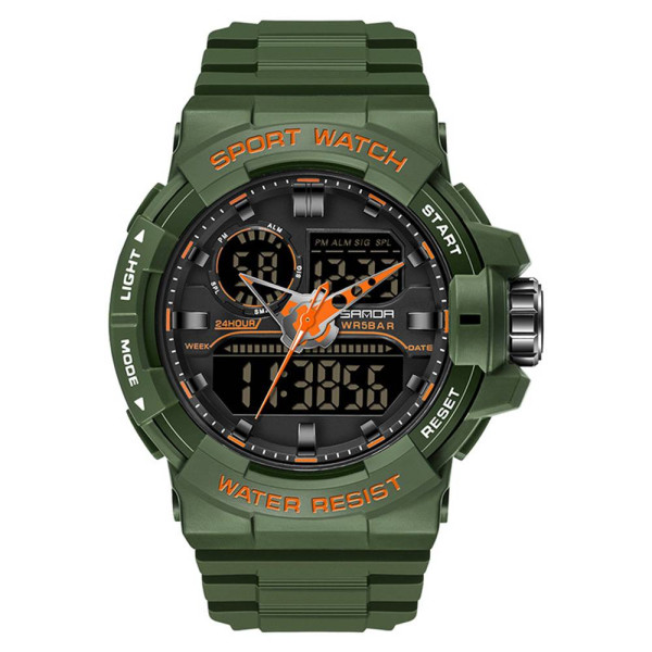 Чоловічий годинник Sanda 6025 Army Green фото 1