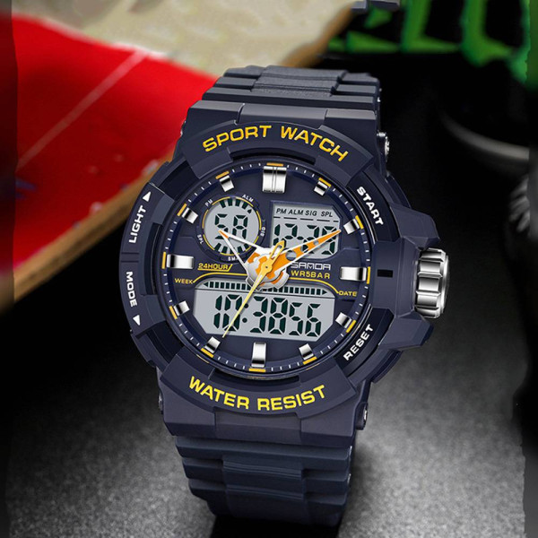 Чоловічий годинник Sanda 6025 Black-Orange фото 3