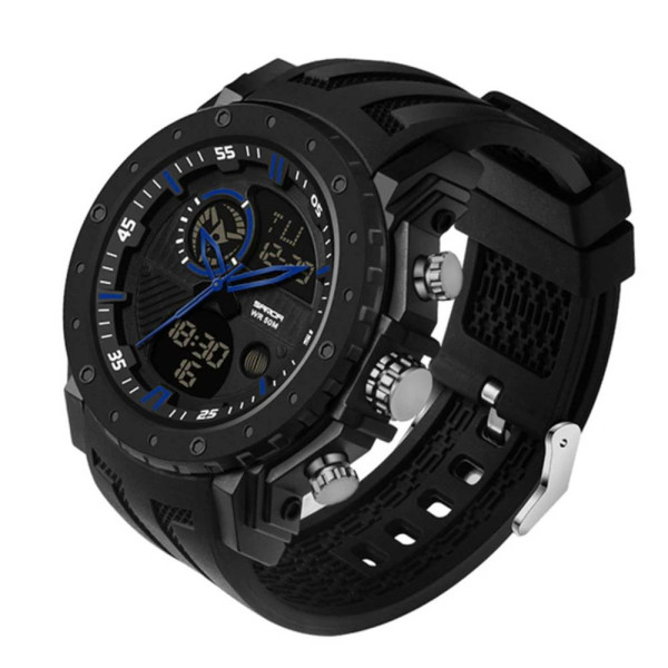 Чоловічий годинник Sanda 6012 Black-Blue фото 3