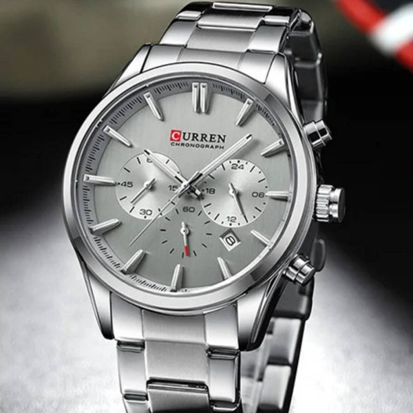 Чоловічий годинник Curren 8446 All Silver фото 3