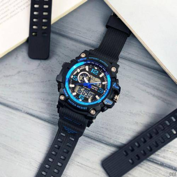 Мужские часы Skmei 1283 Black-Blue. фото 4