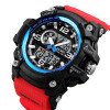 Мужские часы Skmei 1283 Black-Blue-Red Wristband фото 3