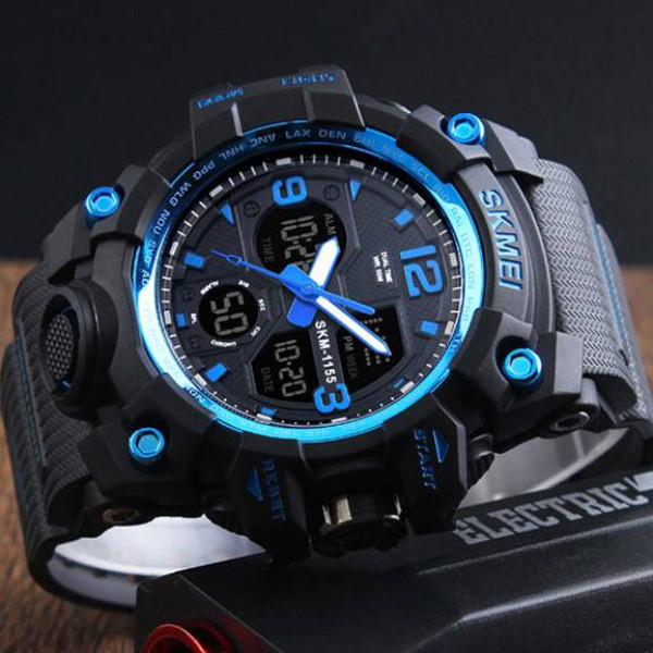 Чоловічий годинник Skmei 1155 Black Blue фото 4
