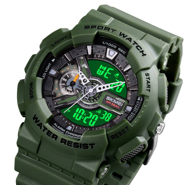 Чоловічий годинник Skmei 1688AG Army Green. фото 5