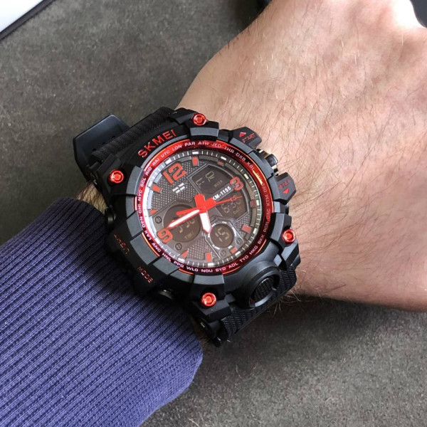 Мужские часы Skmei 1155 Black-Red фото 4